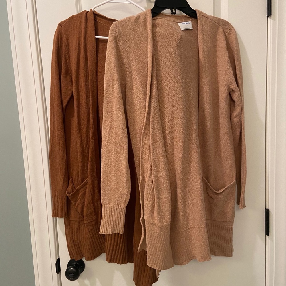 Two old navy open front sweaters.